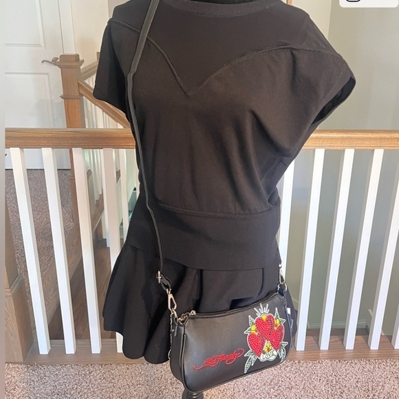 Ed Hardy Black Heart Embellished Women's Bag - Picture 5 of 6